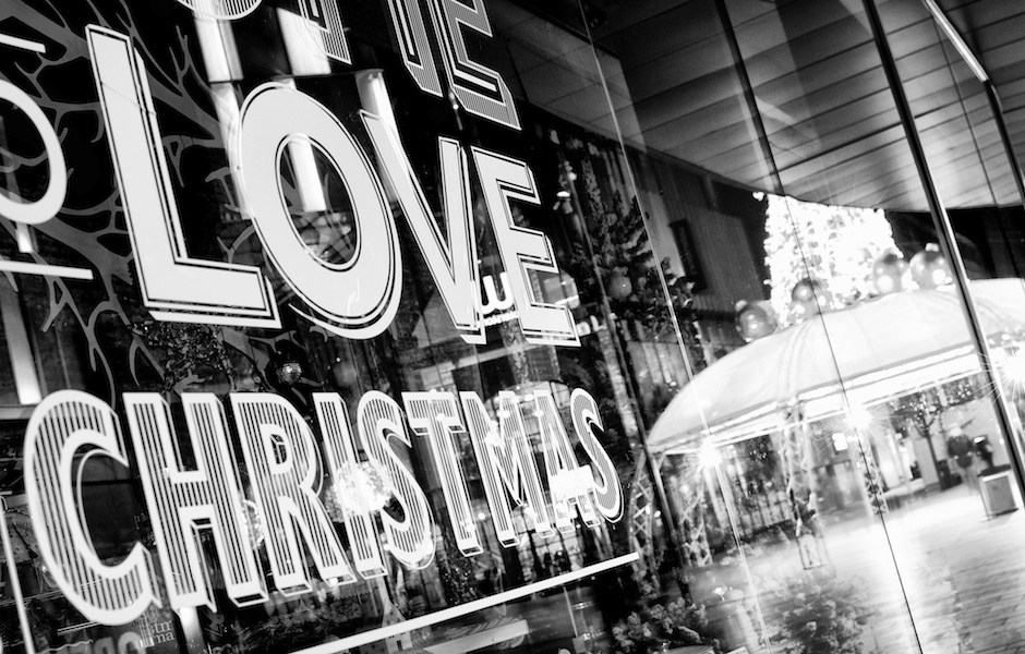 Love Christmas Sign Liverpool One Black And White Blog Formidable